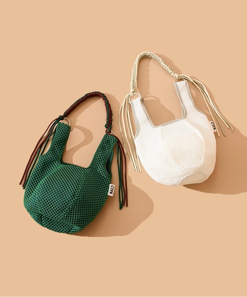 CONTROL FREAK / CTFK（コントロールフリーク）の「CONTROL FREAK(コントロールフリーク)メッシュボールバッグ（ハンドバッグ・レディース・ブラック/ホワイト/グリーン・FREE）」の2枚目の写真