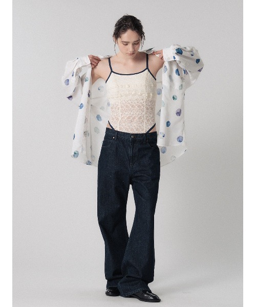 ELCHELE(エルチェレ)の「LACE CAMI BODYSUIT(キャミソール・レディース・ブラック/ベージュ/オフホワイト・38/36)」の7枚目の写真