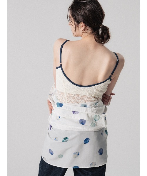 ELCHELE(エルチェレ)の「LACE CAMI BODYSUIT(キャミソール・レディース・ブラック/ベージュ/オフホワイト・38/36)」の6枚目の写真