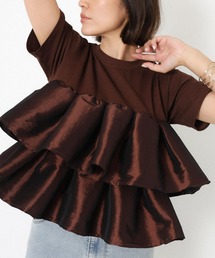 ナイロンフリルドッキングTシャツ