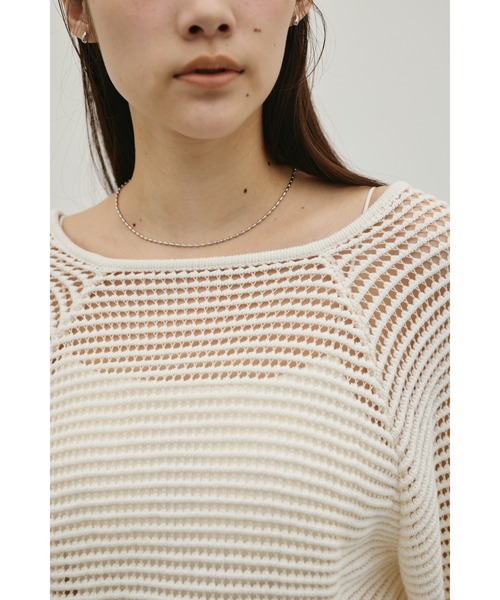 STYLEMIXER（スタイルミキサー）の「バックオープンメッシュニット（ニット/セーター・レディース・ブラック/ライトベージュ/ホワイト・FREE）」の15枚目の写真