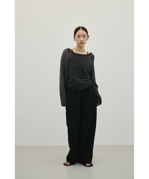 STYLEMIXER（スタイルミキサー）の「バックオープンメッシュニット（ニット/セーター・レディース・ブラック/ライトベージュ/ホワイト・FREE）」の6枚目の写真