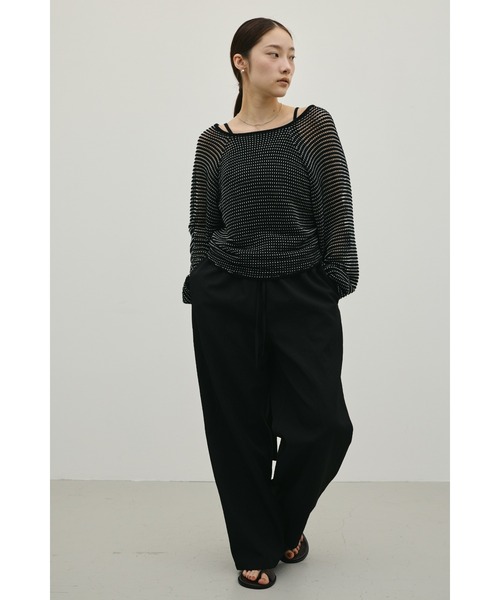 STYLEMIXER（スタイルミキサー）の「バックオープンメッシュニット（ニット/セーター・レディース・ブラック/ライトベージュ/ホワイト・FREE）」の7枚目の写真