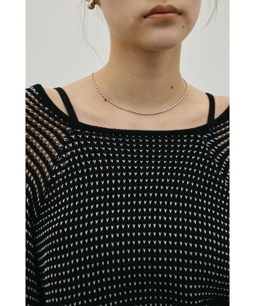STYLEMIXER（スタイルミキサー）の「バックオープンメッシュニット（ニット/セーター・レディース・ブラック/ライトベージュ/ホワイト・FREE）」の17枚目の写真