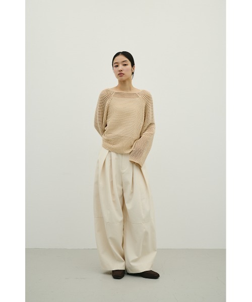 STYLEMIXER（スタイルミキサー）の「バックオープンメッシュニット（ニット/セーター・レディース・ブラック/ライトベージュ/ホワイト・FREE）」の21枚目の写真