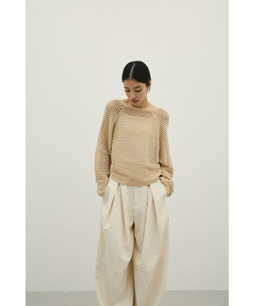 STYLEMIXER（スタイルミキサー）の「バックオープンメッシュニット（ニット/セーター・レディース・ブラック/ライトベージュ/ホワイト・FREE）」の22枚目の写真