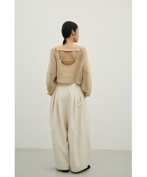 STYLEMIXER（スタイルミキサー）の「バックオープンメッシュニット（ニット/セーター・レディース・ブラック/ライトベージュ/ホワイト・FREE）」の20枚目の写真