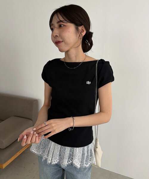 CAPRICIEUX LE'MAGE(カプリシューレマージュ)の「1ポイントボートネックT(Tシャツ/カットソー・レディース・ブラウン/ホワイト/ブラック/イエロー・FREE)」の21枚目の写真