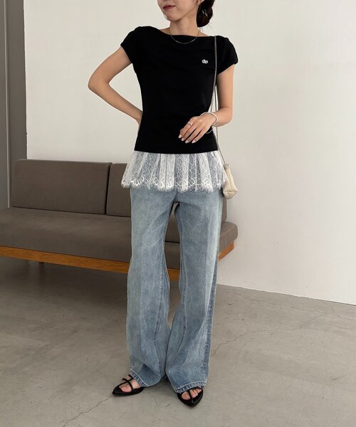 CAPRICIEUX LE'MAGE(カプリシューレマージュ)の「1ポイントボートネックT(Tシャツ/カットソー・レディース・ブラウン/ホワイト/ブラック/イエロー・FREE)」の20枚目の写真