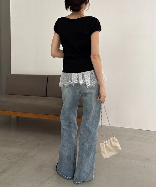 CAPRICIEUX LE'MAGE(カプリシューレマージュ)の「1ポイントボートネックT(Tシャツ/カットソー・レディース・ブラウン/ホワイト/ブラック/イエロー・FREE)」の17枚目の写真