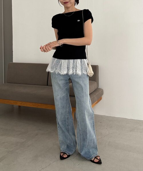 CAPRICIEUX LE'MAGE(カプリシューレマージュ)の「1ポイントボートネックT(Tシャツ/カットソー・レディース・ブラウン/ホワイト/ブラック/イエロー・FREE)」の16枚目の写真