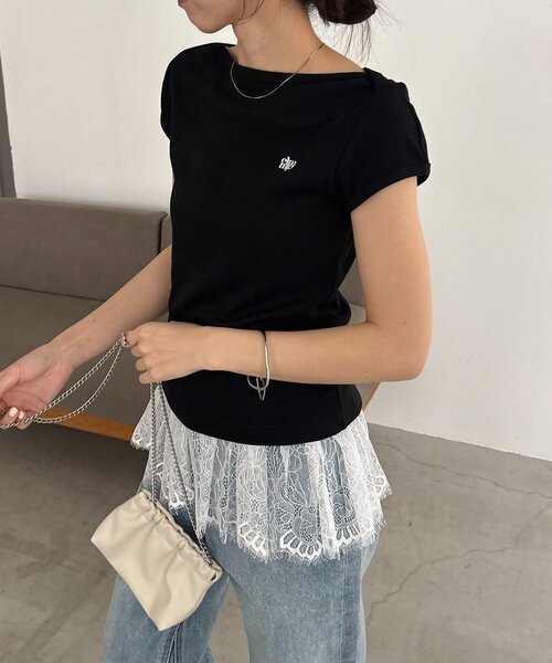 CAPRICIEUX LE'MAGE(カプリシューレマージュ)の「1ポイントボートネックT(Tシャツ/カットソー・レディース・ブラウン/ホワイト/ブラック/イエロー・FREE)」の14枚目の写真