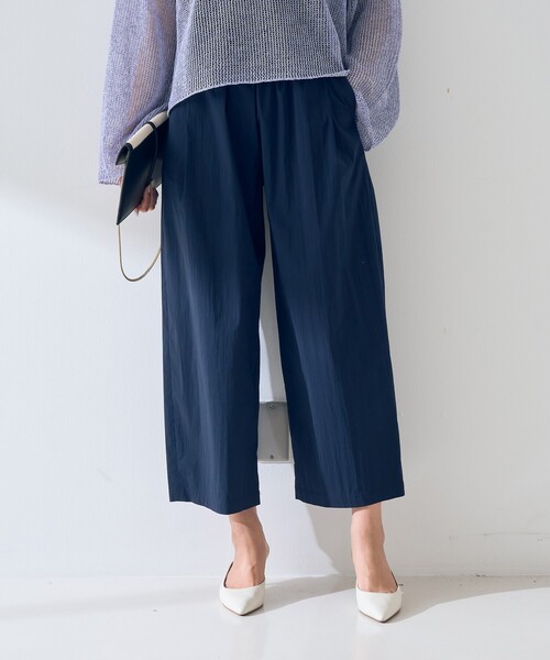Rouge vif（ルージュヴィフ）の「【ロングセラー】【2026SS新色登場】イージーワイドパンツ/ウエストゴム/クロップド丈（その他パンツ・レディース・ピンク/オフホワイト/ネイビー・40/38/36）」の7枚目の写真