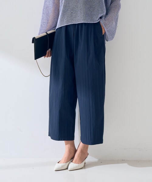 Rouge vif（ルージュヴィフ）の「【ロングセラー】【2026SS新色登場】イージーワイドパンツ/ウエストゴム/クロップド丈（その他パンツ・レディース・ピンク/オフホワイト/ネイビー・40/38/36）」の8枚目の写真