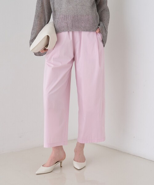 Rouge vif（ルージュヴィフ）の「【ロングセラー】【2026SS新色登場】イージーワイドパンツ/ウエストゴム/クロップド丈（その他パンツ・レディース・ピンク/オフホワイト/ネイビー・40/38/36）」の11枚目の写真
