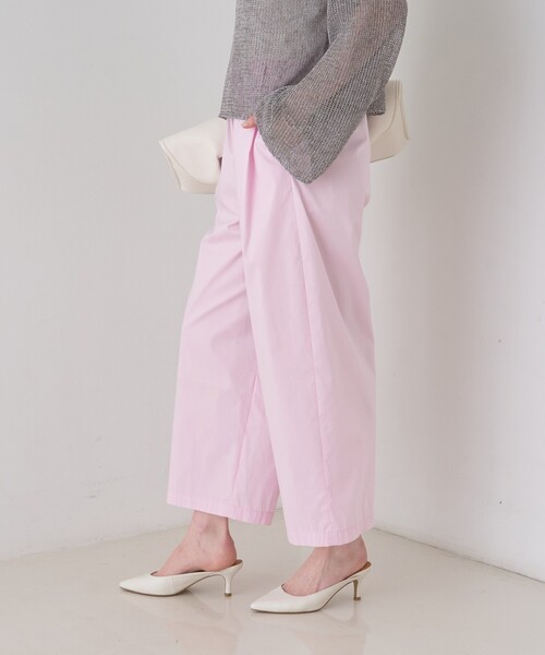 Rouge vif（ルージュヴィフ）の「【ロングセラー】【2026SS新色登場】イージーワイドパンツ/ウエストゴム/クロップド丈（その他パンツ・レディース・ピンク/オフホワイト/ネイビー・40/38/36）」の12枚目の写真