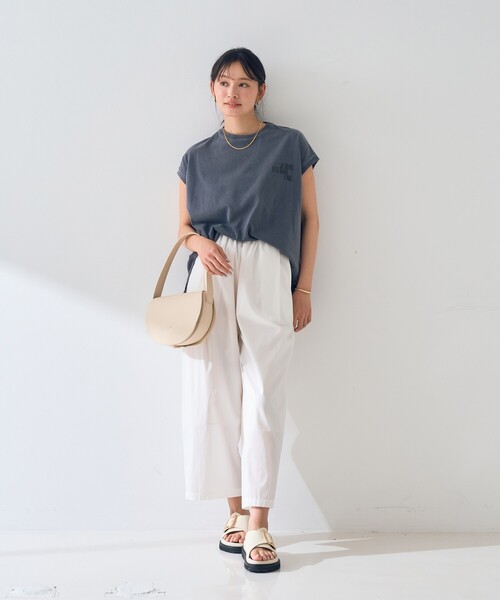 Rouge vif（ルージュヴィフ）の「【ロングセラー】【2026SS新色登場】イージーワイドパンツ/ウエストゴム/クロップド丈（その他パンツ・レディース・ピンク/オフホワイト/ネイビー・40/38/36）」の15枚目の写真