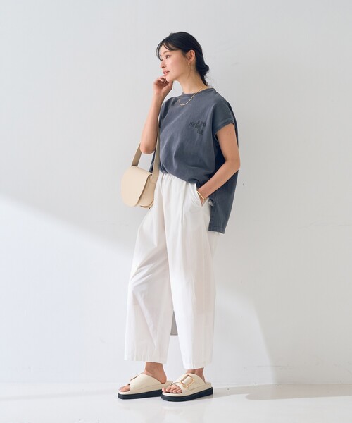 Rouge vif（ルージュヴィフ）の「【ロングセラー】【2026SS新色登場】イージーワイドパンツ/ウエストゴム/クロップド丈（その他パンツ・レディース・ピンク/オフホワイト/ネイビー・40/38/36）」の16枚目の写真