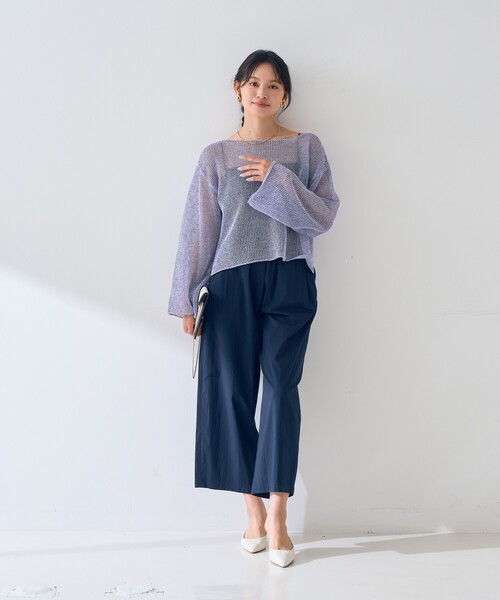 Rouge vif（ルージュヴィフ）の「【ロングセラー】【2026SS新色登場】イージーワイドパンツ/ウエストゴム/クロップド丈（その他パンツ・レディース・ピンク/オフホワイト/ネイビー・40/38/36）」の18枚目の写真