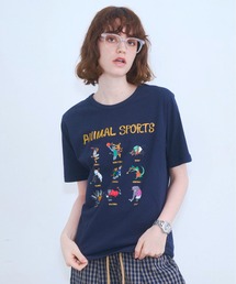 Zooodle（ズードル）の「Animal sports graphic T-shirt - アニマルスポーツグラフィックTシャツ -（Tシャツ/カットソー）」