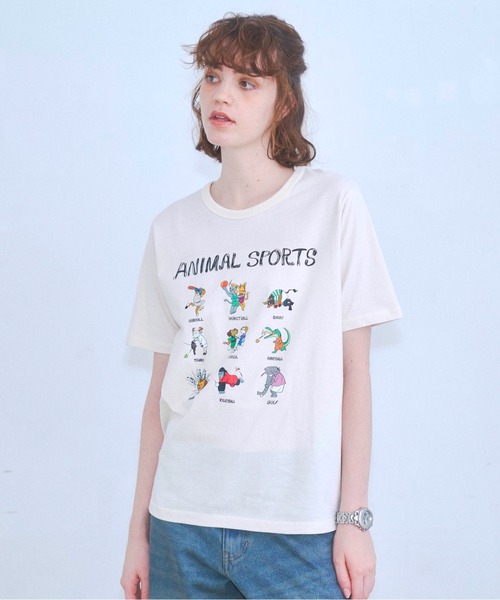 Zooodle(ズードル)の「Animal sports graphic T-shirt - アニマルスポーツグラフィックTシャツ -(Tシャツ/カットソー・メンズ・ネイビー/ホワイト・MEDIUM/LARGE)」の9枚目の写真