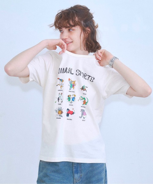 Zooodle(ズードル)の「Animal sports graphic T-shirt - アニマルスポーツグラフィックTシャツ -(Tシャツ/カットソー・メンズ・ネイビー/ホワイト・MEDIUM/LARGE)」の17枚目の写真