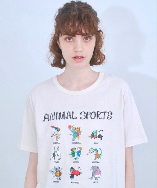 Zooodle(ズードル)の「Animal sports graphic T-shirt - アニマルスポーツグラフィックTシャツ -(Tシャツ/カットソー・メンズ・ネイビー/ホワイト・MEDIUM/LARGE)」の15枚目の写真