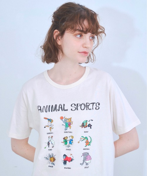 Zooodle(ズードル)の「Animal sports graphic T-shirt - アニマルスポーツグラフィックTシャツ -(Tシャツ/カットソー・メンズ・ネイビー/ホワイト・MEDIUM/LARGE)」の10枚目の写真