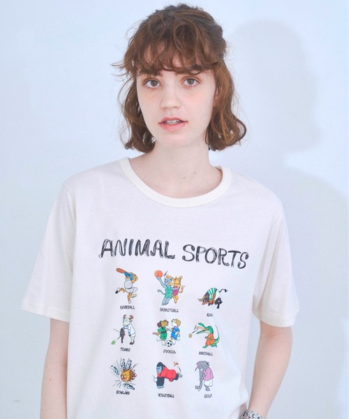 Zooodle(ズードル)の「Animal sports graphic T-shirt - アニマルスポーツグラフィックTシャツ -(Tシャツ/カットソー・メンズ・ネイビー/ホワイト・MEDIUM/LARGE)」の12枚目の写真