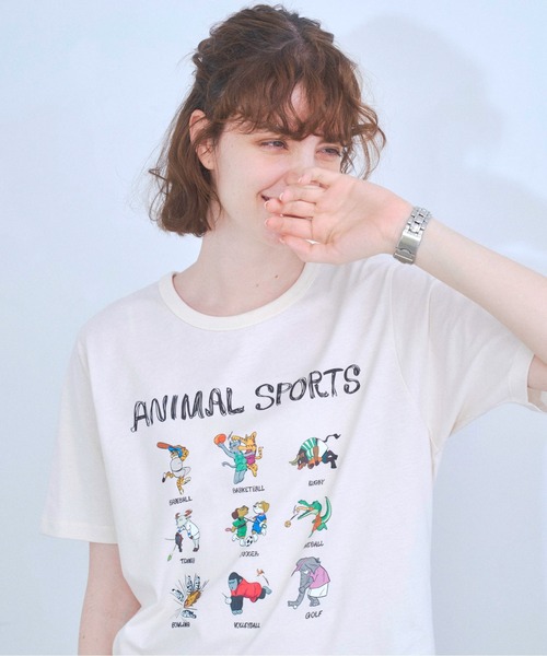Zooodle(ズードル)の「Animal sports graphic T-shirt - アニマルスポーツグラフィックTシャツ -(Tシャツ/カットソー・メンズ・ネイビー/ホワイト・MEDIUM/LARGE)」の18枚目の写真
