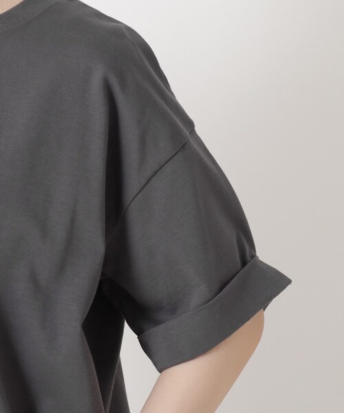 one'sterrace（ワンズテラス）の「カレッジロゴ入り 5分袖ドロストプルオーバー（Tシャツ/カットソー・レディース・グリーン系その他6/アイボリー系8/グレー系その他7・02）」の8枚目の写真