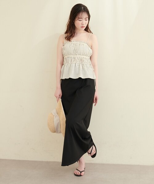 natural couture(ナチュラルクチュール)の「【水着】スリット付きロングスカート(水着・レディース・オフホワイト/ブラック/ブラウン・FREE)」の11枚目の写真