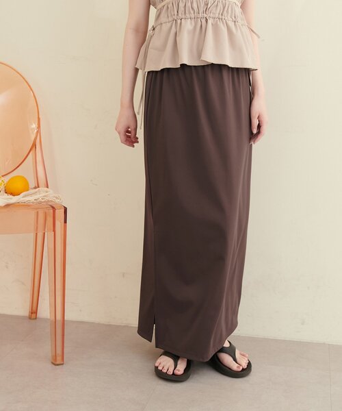 natural couture(ナチュラルクチュール)の「【水着】スリット付きロングスカート(水着・レディース・オフホワイト/ブラック/ブラウン・FREE)」の20枚目の写真