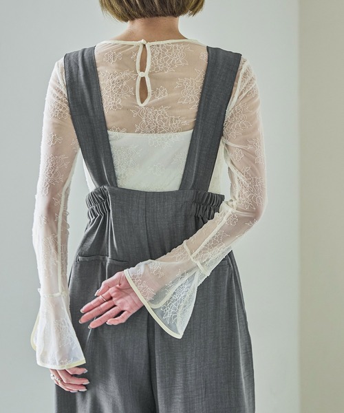 Fashion Letter（ファッションレター）の「タックワイドサロペット スラックス（サロペット/オーバーオール・レディース・ブラック/チャコール・M）」の11枚目の写真