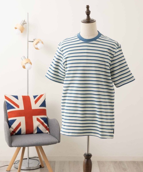 Ben Sherman(ベンシャーマン)の「ハニカムストライプTシャツ(Tシャツ/カットソー・メンズ・ブルー系・LARGE)」の2枚目の写真