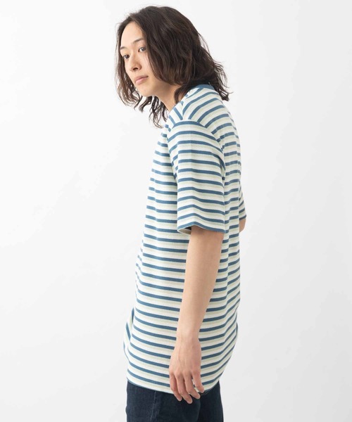 Ben Sherman(ベンシャーマン)の「ハニカムストライプTシャツ(Tシャツ/カットソー・メンズ・ブルー系・LARGE)」の3枚目の写真