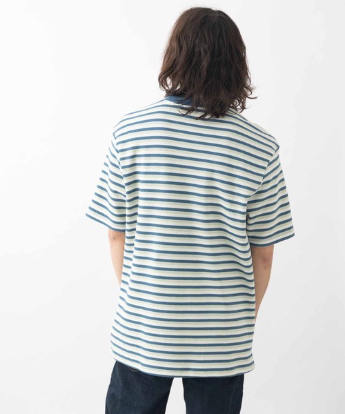 Ben Sherman(ベンシャーマン)の「ハニカムストライプTシャツ(Tシャツ/カットソー・メンズ・ブルー系・LARGE)」の4枚目の写真