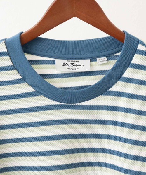 Ben Sherman(ベンシャーマン)の「ハニカムストライプTシャツ(Tシャツ/カットソー・メンズ・ブルー系・LARGE)」の6枚目の写真