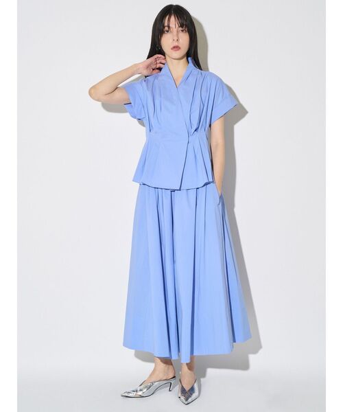 ELENDEEK（エレンディーク）の「レイヤードカシュクールワンピース（ワンピース・レディース・ブルー/カーキ・2/1）」の17枚目の写真