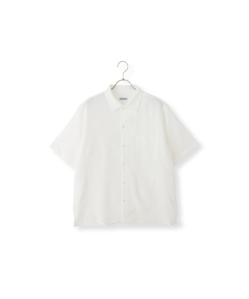 AOYAMA(アオヤマ)の「リネンライクオープンカラーシャツ【半袖】【Reflax】(シャツ/ブラウス・メンズ・ホワイト/チャコールグレー・LL/L/M/S)」の10枚目の写真