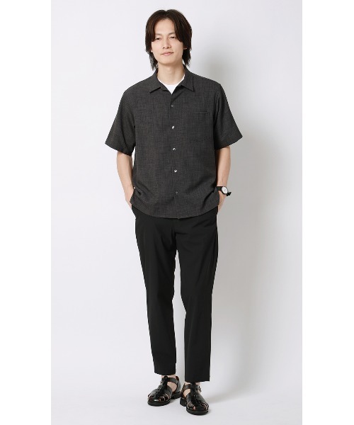 AOYAMA(アオヤマ)の「リネンライクオープンカラーシャツ【半袖】【Reflax】(シャツ/ブラウス・メンズ・ホワイト/チャコールグレー・LL/L/M/S)」の21枚目の写真