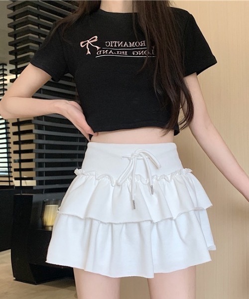 Teem Store（チームストア）の「【インパン付】スウェットフリルミニスカート（スカート・レディース・ブラック/グレー/ホワイト・S/M）」の13枚目の写真