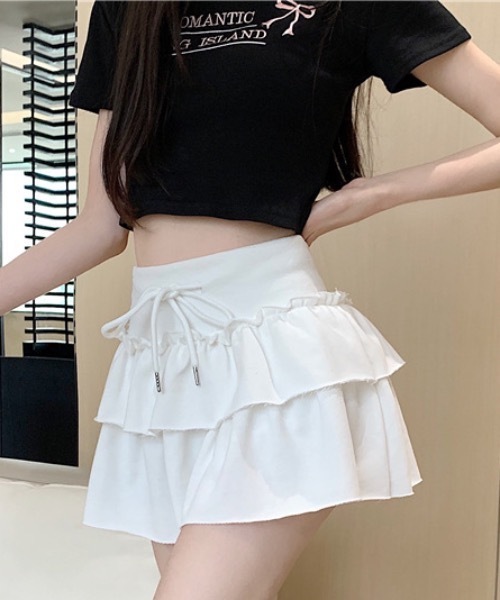Teem Store（チームストア）の「【インパン付】スウェットフリルミニスカート（スカート・レディース・ブラック/グレー/ホワイト・S/M）」の17枚目の写真