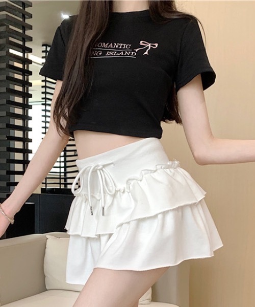Teem Store（チームストア）の「【インパン付】スウェットフリルミニスカート（スカート・レディース・ブラック/グレー/ホワイト・S/M）」の18枚目の写真