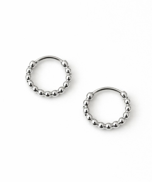 ORLEAN（オルレアン）の「【ORLEAN】ボールデザイン ミニフープピアス（ピアス（両耳用）・レディース・シルバー/ゴールド・フリー）」の10枚目の写真