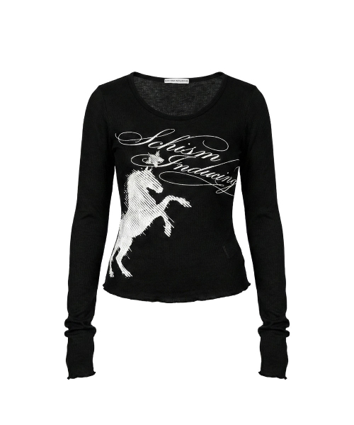 SCHISM INDUCING(スキズムインデューシング)の「HORSE FLARED SLEEVE TOP BLACK(Tシャツ/カットソー・レディース・その他・FREE)」の10枚目の写真