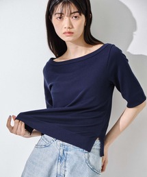 STUDIOUS | 【STUDIOUS/ステュディオス】Luxury Cotton Boat Neck Tee/ラグジュアリーコットンボートネックT(Tシャツ/カットソー)
