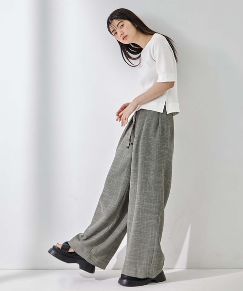 STUDIOUS(ステュディオス)の「【STUDIOUS/ステュディオス】Luxury Cotton Boat Neck Tee/ラグジュアリーコットンボートネックT(Tシャツ/カットソー・レディース・ホワイト/ブラック/ネイビー/レッド・FREE)」の12枚目の写真