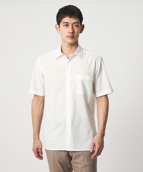 UNITED ARROWS（ユナイテッドアローズ）の「ショートスリーブ レギュラーカーラーシャツ UA COZY ヨコストレッチ 撥水（シャツ/ブラウス・メンズ・ホワイト/ライトグレー/ネイビー・S/M/XL/L）」の4枚目の写真