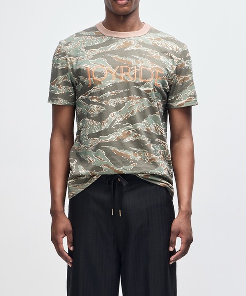 DEUS EX MACHINA(デウスエクスマキナ)の「JOYRIDE RINGER TEE(Tシャツ/カットソー・メンズ・グリーン系カモフラージュ・M/L)」の1枚目の写真